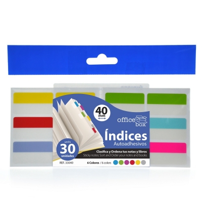 Index autoadeziv Office box, culori asortate, 40mm, 30 buc/set